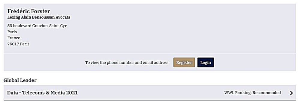 Who's Who Legal France Data 2021