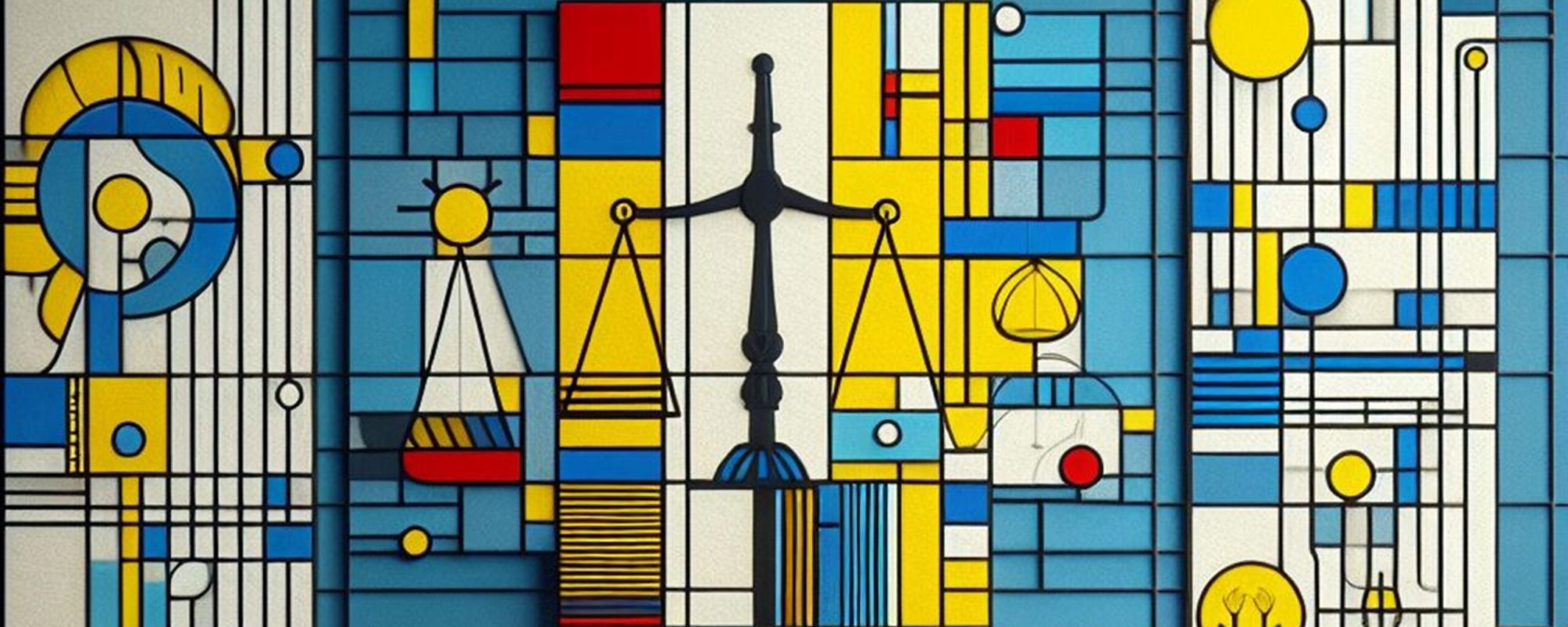 ChatGPT DALL-E Tribunal Intelligence artificielle Style mondrian Bandeau